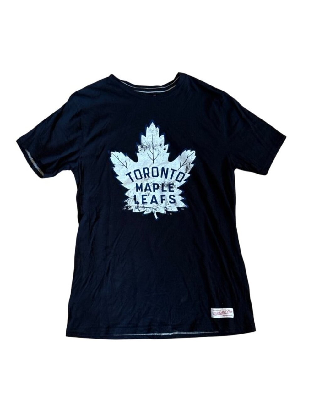 Toronto Maple Leafs Shirt Womens XL Short Sleeve Mitchell & Ness Tailored Black